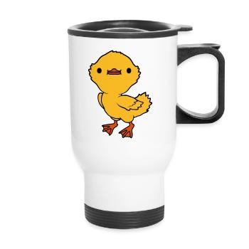 Love cute little duckling - Thermal mug with handle - white - Front