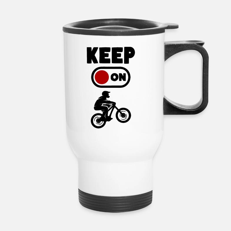 Ebike Keep on Biking Biker Bicycle E-Bike - Thermal mug with handle - white