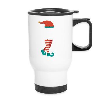 Weihnachts Elf Partnerlook Design Xmas Elfen - Thermobecher mit Tragegriff - Weiß - Vorne