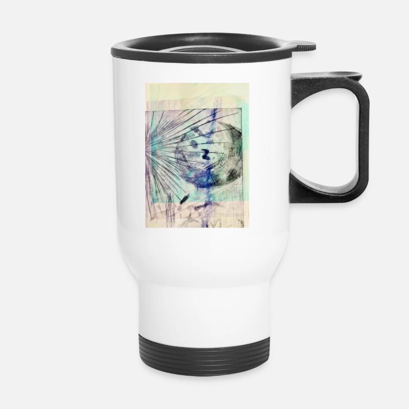 Abstract Art - Thermal mug with handle - white