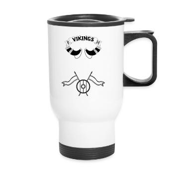 Vikings Viking Odin Warrior Rune Noir - Tasse isotherme avec poignée - blanc - Devant