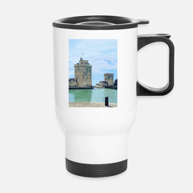 Design de la rochelle - Tasse isotherme avec poignée - blanc