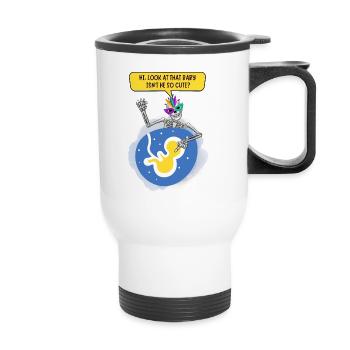 Isn't he so cute? | Pregnancy Baby Announcement - Thermal mug with handle - white - Front