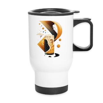 Art de la bière artisanale - pour les amateurs de bière - Tasse isotherme avec poignée - blanc - Devant