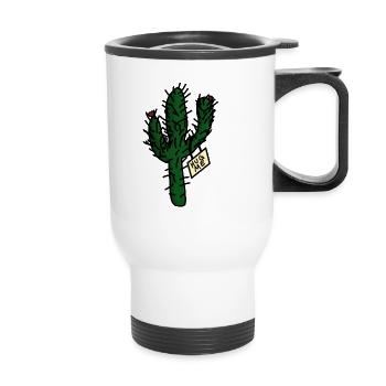 Lonely cactus - Thermobecher mit Tragegriff - Weiß - Vorne