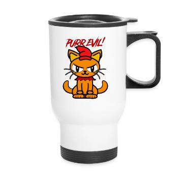 Purr evil - Thermal mug with handle - white - Front