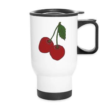 cherries - Thermal mug with handle - white - Front