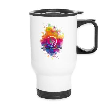 Lena in the City Merch - Thermobecher mit Tragegriff - Weiß - Vorne