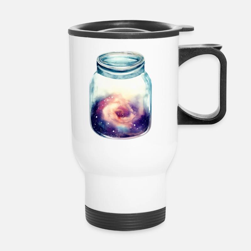 Platz in einem Glas - Thermobecher mit Tragegriff - Weiß