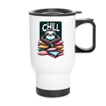 Chill Sloth - Thermal mug with handle - white - Front