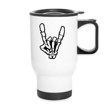 Rock and roll ou heavy metal signe de la main * - Tasse isotherme avec poignée - blanc - Devant