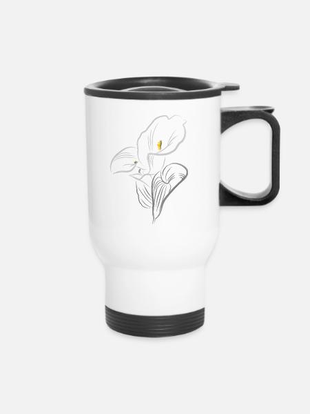 CALLA YELLOW-GREY - Thermobecher mit Tragegriff - Weiß