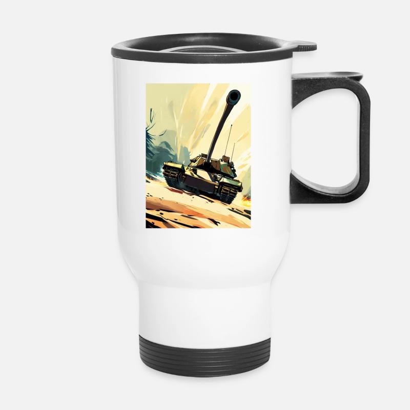 Tank three - Thermobecher mit Tragegriff - Weiß