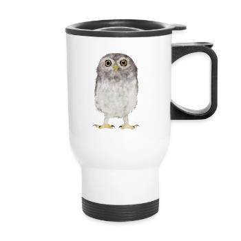 Hibou - Tasse isotherme avec poignée - blanc - Devant