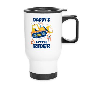 Little Daddy Pilot Baby Bulldozer Construction Machinery - Thermal mug with handle - white - Front