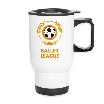 baller league soccer soccer - Thermal mug with handle - white - Front