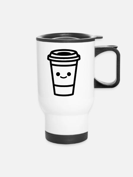 Kaffeebecher - Thermobecher mit Tragegriff - Weiß
