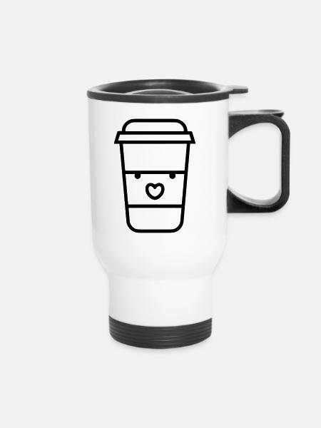 Kaffeebecher - Thermobecher mit Tragegriff - Weiß