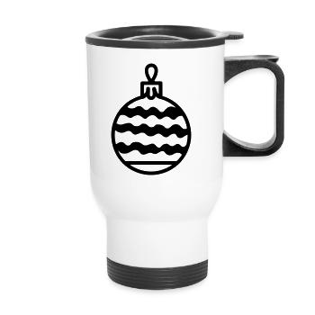 Boule de Noël - Tasse isotherme avec poignée - blanc - Devant