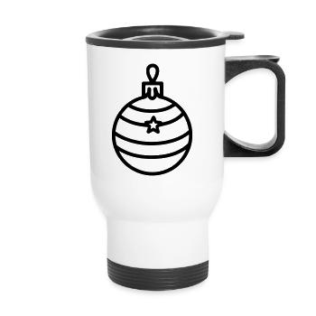 Boule de Noël - Tasse isotherme avec poignée - blanc - Devant