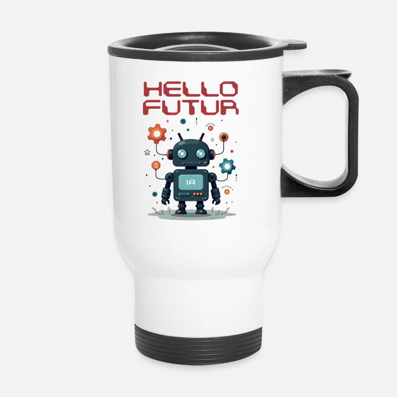 Hello Future Character by Helfspawn - Thermal mug with handle - white