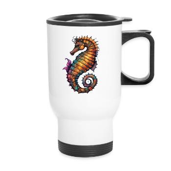 Ornamental Seahorse Sea of Colors - Thermal mug with handle - white - Front