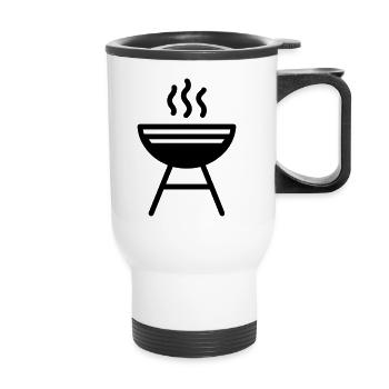 Barbecue - Thermal mug with handle - white - Front