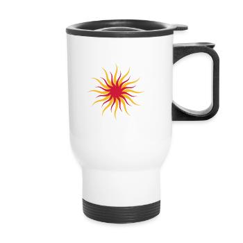 Sonne - Thermobecher mit Tragegriff - Weiß - Vorne