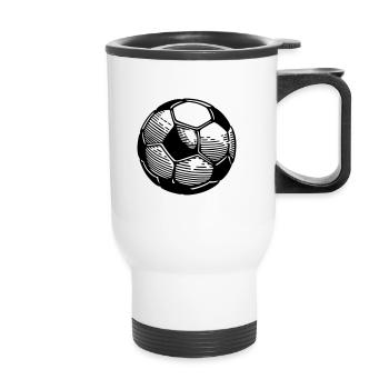 Ballon de foot - Tasse isotherme avec poignée - blanc - Devant