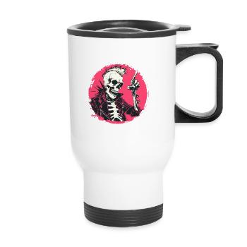 Rebel Bones: A Punk Rock Skeleton - Thermal mug with handle - white - Front