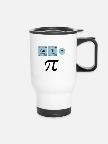 Cutie Pi, Nerd - Thermobecher mit Tragegriff - Weiß