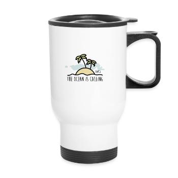 The ocean is calling - Thermobecher mit Tragegriff - Weiß - Vorne