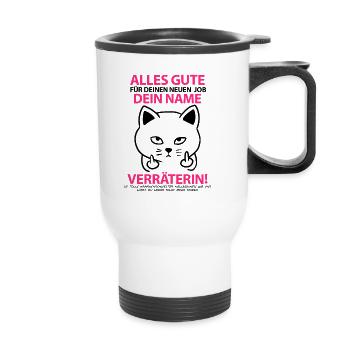 Abschiedsgeschenk für Kollegin Krankenschwester - Thermobecher mit Tragegriff - Weiß - Vorne