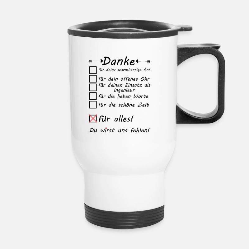 Ingenieur zum Abschied Rente Ruhestand Danke sagen - Thermobecher mit Tragegriff - Weiß