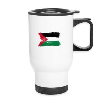 Drapeau palestinien - Tasse isotherme avec poignée - blanc - Devant