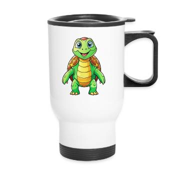 Mega Cute Turtle - Thermal mug with handle - white - Front