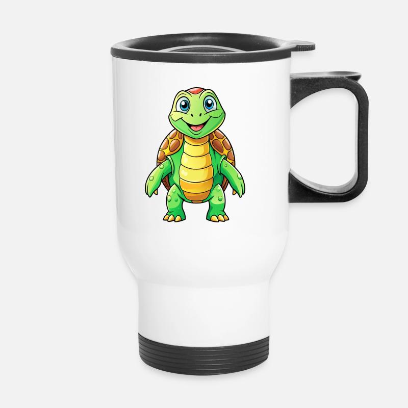 Mega Cute Turtle - Thermal mug with handle - white