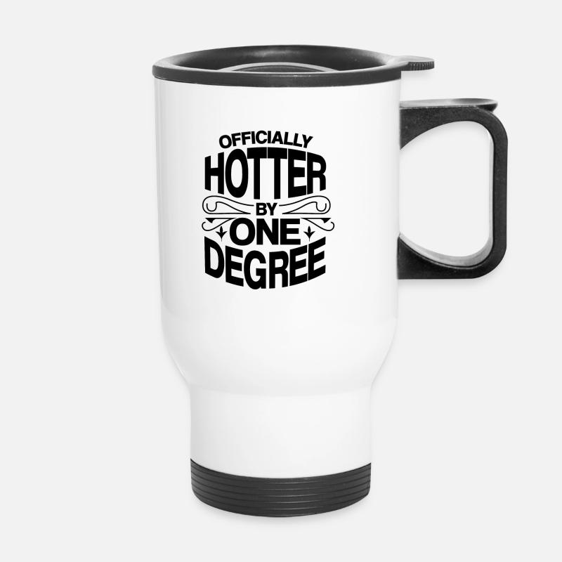 officially hotter by one degree - Thermobecher mit Tragegriff - Weiß