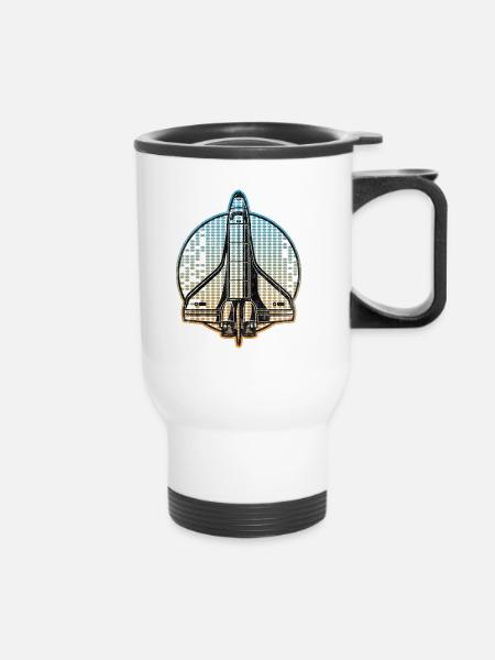 spaceship space shuttle - Thermobecher mit Tragegriff - Weiß