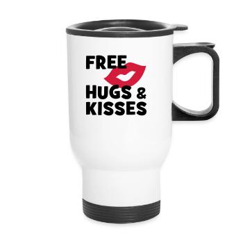 étreintes et baisers gratuits - Tasse isotherme avec poignée - blanc - Devant