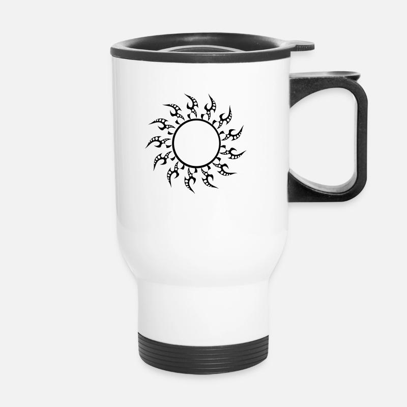 Sun with color change possibility - Thermal mug with handle - white