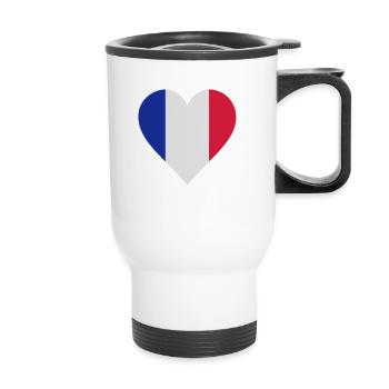 frankreich herz - Thermobecher mit Tragegriff - Weiß - Vorne