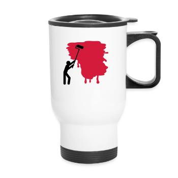painter_aq2 - Thermobecher mit Tragegriff - Weiß - Vorne