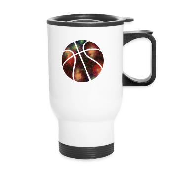 basketball galaxy - Thermobecher mit Tragegriff - Weiß - Vorne