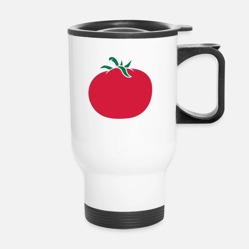 Tomate Design - Thermobecher mit Tragegriff - Weiß