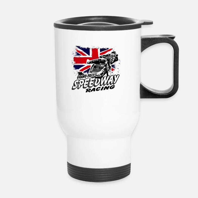 Speedway - Union Jack - UK Flag - Thermal mug with handle - white
