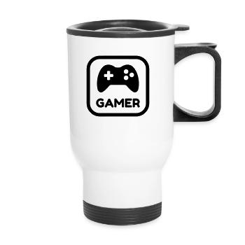 Gaming Gamer Video Game Player Geek - Thermal mug with handle - white - Front