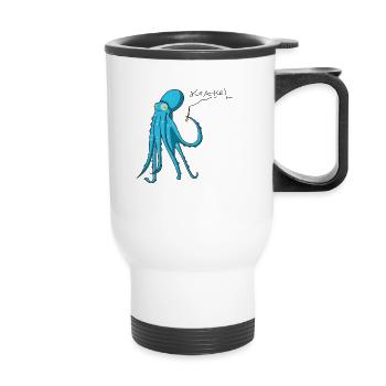 Octopus is crashing - Thermal mug with handle - white - Front