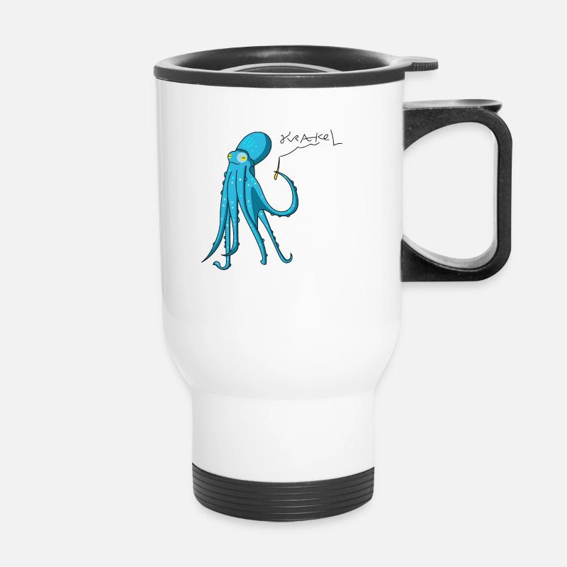 Octopus is crashing - Thermal mug with handle - white