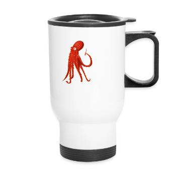 Pieuvre crie (b) - Tasse isotherme avec poignée - blanc - Devant